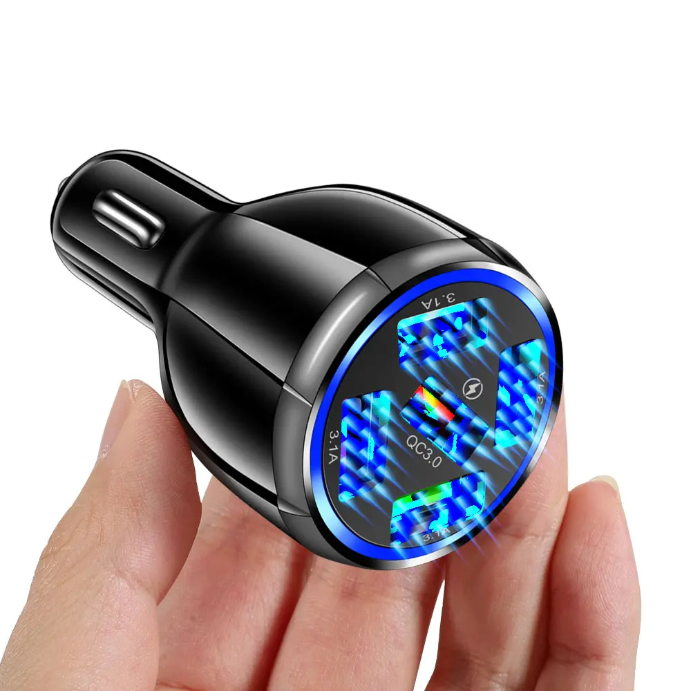 5USB Car Charger Quick Charge QC3.0 LED Light USB Phone Charger for Iphone Xiaomi Huawei Samsung Car Charger Adapter