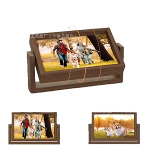 <b>Double</b> Sided Rotating Wooden <b>Photo</b> <b>Frame</b> 6.57x4.33in Rectangular Home Decor Picture <b>Frame</b> For Family <b>Photos</b> - Product Image 5