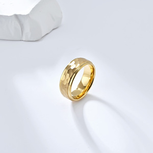 Fashion <b>Rings</b> Tungsten Steel Men's Geometric Band Black Gold <b>Silver</b> Gift Jewelry - Product Image 2