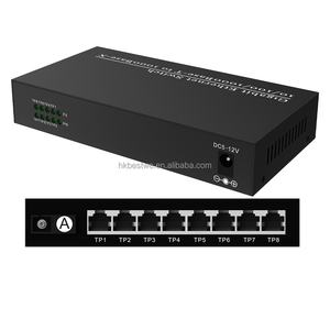 Convertidor de Medios Ethernet de 1000Mbps 1SC a 8RJ45, Transmisor y Receptor de 3KM, Equipo de Fibra Óptica - Product Image 6