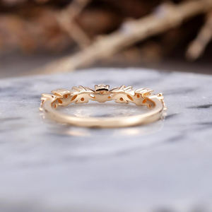 Marquesa-Conjunto de boda vintage de moissanita, corte y redondo, oro amarillo, para mujeres - Product Image 3