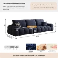 Canapé une place en tissu chenille style crème, garni de mousse de latex, moderne et simple, pour petit appartement, chambre ou salon, effet guimauve