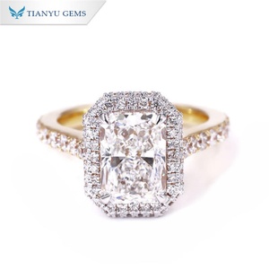 Tianyu personnalisé 14K 18K femmes coupe rayonnante VVS fiançailles solide blanc jaune or laboratoire cultivé diamant bague de mariage avec IGI certifié - Product Image 1