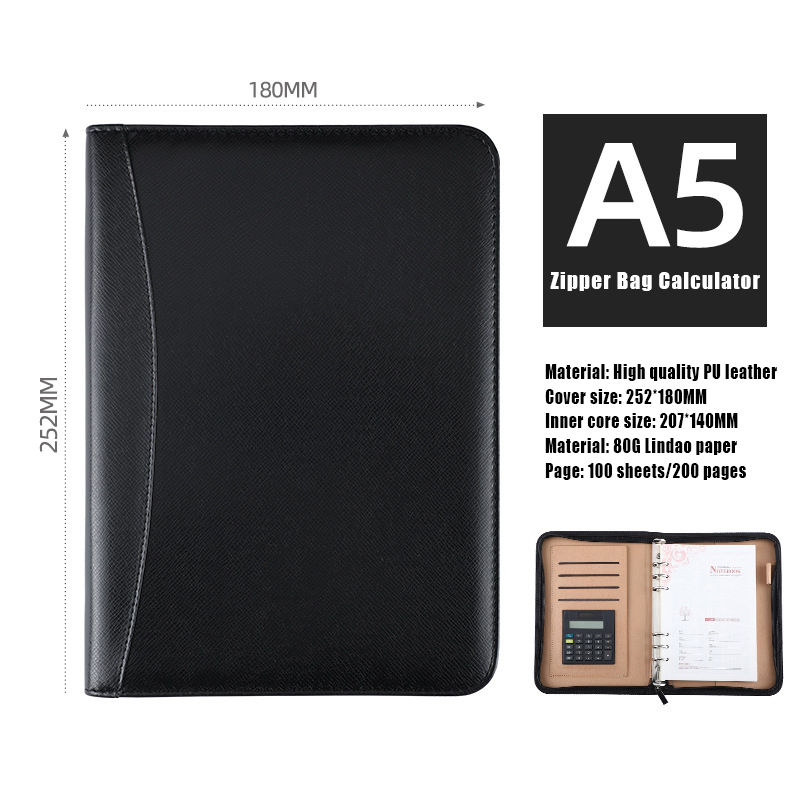 Wholesale Custom PU Leather Notebook A5 Business Notepad Set ...