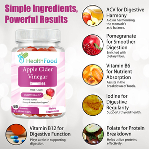 Gummies au goût pomme à faible MOQ, Gummies au vinaigre de cidre de pomme avec la mère, Complément alimentaire pour la santé digestive - Product Image 6