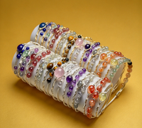 Bracelet manchette double cercle en pierres précieuses de haute qualité, améthyste et quartz rose, plaqué or/argent, fil enroulé DIY