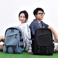 Mochila de nailon de gran capacidad, estilo coreano, informal, para estudiantes, viajes al aire libre, con correas acolchadas y cremallera.