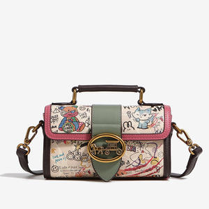 <span class=keywords><strong>Sac</strong></span> à bandoulière en cuir PVC pour femme, design original, motif dessin animé, taille moyenne, <span class=keywords><strong>sac</strong></span> à main croisé - Product Image 2