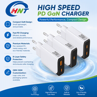Pengisi Daya Cepat USB Type-C PD 20W Colokan EU Adaptor Dinding Ultra-Tipis untuk iPhone Samsung Galaxy S25 S24 S23 Adaptor Pengisi Daya untuk Rumah dan Perjalanan