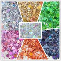 Paillettes épaisses assorties PET Laser mat/brillant pour maquillage de scène et nail art, DIY créatif pour les yeux, flacon carré 10 mL