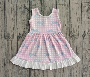 Vestidos de Verano con Estampado Floral y Volantes para Niñas, Estilo Coqueta de Pascua, Nuevos Diseños, Venta al por Mayor, Ropa de Hermana, Bonitos - Product Image 5