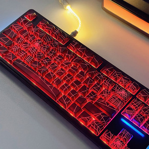 Keycaps en PBT translucides à sublimation thermique gravées sur le côté, motif toile d'araignée - Product Image 4