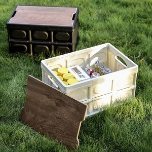 Muestra Gratuita de Caja de Almacenamiento Plegable de Madera para Exteriores, con Cubierta Reforzada, para Camping - Product Image 3