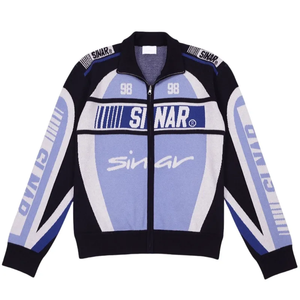 Custom LOGO Sweater Winter Casual Knitwear Zip up Motorcycle <strong>Jumper</strong> Knitted <strong>Graphic</strong> Track Coat Vintage Racing Jacket Sweater Men - Product Image 3