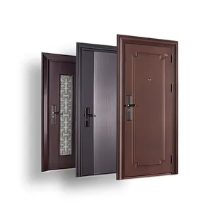 Hochwertige Eingangstür Modernes Design Benutzer definierter Haupteingang Außen Metall Stahl Schmiedeeisen Apartment Home Security Door