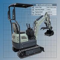 LIVRAISON GRATUITE Mini-excavatrice 1 tonne EURO 5 Moteur EPA Kubota Micro-excavatrice sur chenilles pour ferme 2 tonnes 3 tonnes Petites excavatrices à vendre