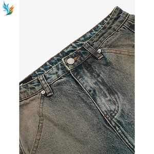 Vaqueros Anchos Personalizados para Hombre, Diseño Retro con Salpicaduras de Tinta, Perforados, de Mezclilla de Algodón, Estilo Hip-Hop Urbano, para Primavera/Otoño - Product Image 3