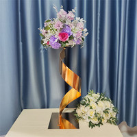 Centre de table de mariage 60cm 80cm de haut, support à fleurs en métal doré, blanc, noir, argenté, en fer, en forme de S, décoration