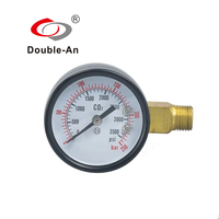 Hot Sales Double-An Y60 Axial Radial Black Steel Shell Brass Connection Bourdon Tube 0-250bar Carbon Dioxide Pressure Gauge