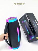 Microphone Karaoké Portable Haut-parleur sans fil BT Bass Subwoofer Lecteur Sport pour la maison Cadeau RGB Party TF USB FM MS-3643BT-W