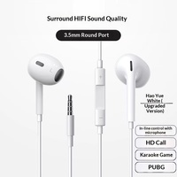Écouteurs filaires intra-auriculaires blancs en promotion, cordon de 1,2 m, interface Type-C/3,5 mm, sans réduction de bruit, pour jeux, appels vidéo et trajets quotidiens