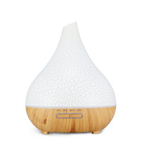 Diffuseur d'huiles essentielles à motif craquelé, humidificateur ultrasonique d'aromathérapie, diffuseur d'arômes 400 ml à ouverture inclinée