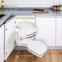 Organisateur de cuisine coulissant pour coin mort, plateau coulissant en aluminium pour coin mort, panier à 2 niveaux avec fermeture amortie