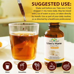 Extrato de Planta SOLOTREE, Gotas de Cogumelo Lion's Mane para Memória e Foco, Bem-Estar Mental, Gotas Líquidas de Cogumelo Lion's Mane - Product Image 5