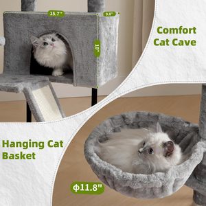 Tower Condo <b>Cat</b> Play Furniture House Wooden <b>Cat</b> Tree Velvet Tree for <b>Cats</b> - Product Image 5