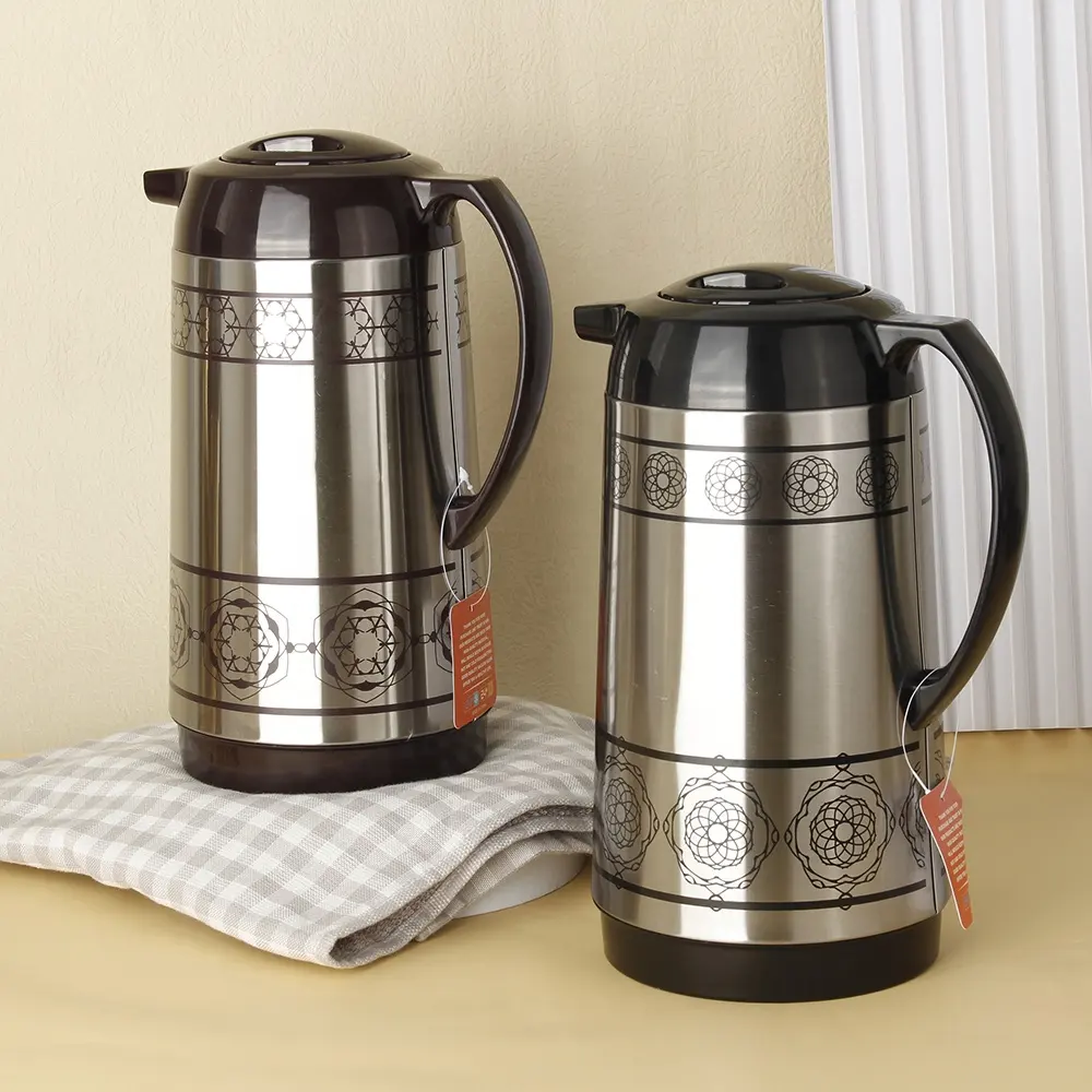 Manufacturer Silver Customized New Design Hot Sell Stainless Steel Thermal Vacuum Tea Coffee Pot with Glass