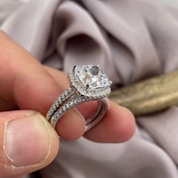 Bague de fiançailles et de mariage en diamant de laboratoire, argent sterling 925, certifiée IGI, CVD HPHT, plaqué or massif 18 carats, coupe coussin pour femme