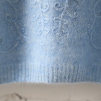 Pull en cachemire 100% pour femme Tyan Custom, col rond, anti-rides, tricoté, avec embellissement floral 3D, épaisseur standard, style preppy
