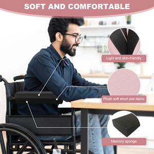 Housses d'accoudoirs pour fauteuils roulants, paire de coussinets en mousse à mémoire de forme tissée, non lavables, ergonomiques, adaptés au corps, pour chaises de bureau et de jeu - Product Image 3