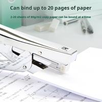Agrafeuse manuelle robuste pour 20 feuilles, agrafeuse de bureau professionnelle, agrafeuse manuelle à économie d'effort, compatible avec les agrafes n°12