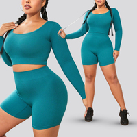 YNSEA Vêtements de yoga sur mesure, grande taille, manches longues, shorts, vêtements de sport, vêtements de fitness, tenue de sport pour femmes, ensembles de yoga grande taille