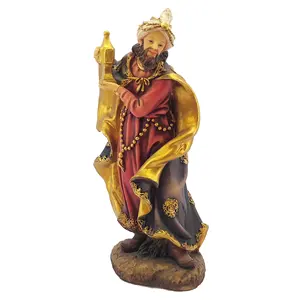 Statue de noël en résine, 4 pièces, 8 pouces, poupées de personnages religieux, créativité