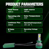 V68 Haute puissance 480W 20000LM Lumière LED pour voiture H7 H4 H3 9005 9006 H11 H8 Phares LED avec ampoule pilote Prix de gros d'usine