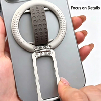 Support de téléphone magnétique anti-chute en silicone avec anneau, réglable et pliable, pour appels vidéo