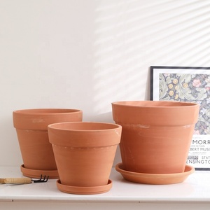 Pots à fleurs rectangulaires en <span class=keywords><strong>terre</strong></span> <span class=keywords><strong>cuite</strong></span> pour plantes succulentes, cuits à haute température, avec plateau pour utilisation en extérieur, avec trou de drainage - Product Image 2