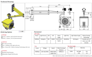 <span class=keywords><strong>REITA</strong></span> – Éclairage de quai d'entrepôt de haute qualité, 30W LED, avec bras flexible et ventilateur – Approvisionnement direct usine - Product Image 3