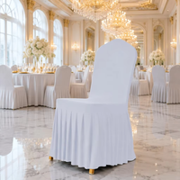 Housse de chaise plissée épaisse 270g prête à être expédiée, universelle, extensible, en soie de lait, pour mariage, hôtel, banquet