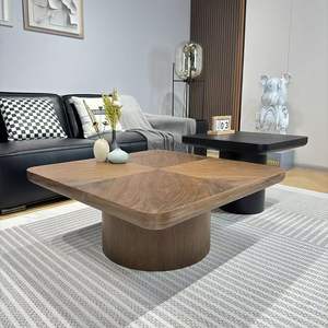 <b>Walnut</b> Solid Wood Coffee <b>Table</b> Square Minimalist Design Living Room Furniture - Product Image 4