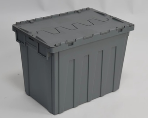 600*400*450Mm Pp Materiaal Opbergdoos Massief Bevestigbaar Deksel Industriële Omzet Krat Logistieke Opslag Voor Verhuisbedrijf - Product Image 1