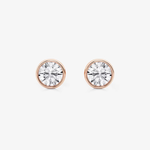 Pendientes de lujo con diamante redondo cultivado en laboratorio de 1 1/2 quilates, engastados en bisel, con brillo brillante, joyería fina ética para mujer - Product Image 2