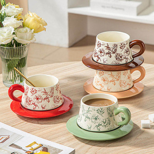 <span class=keywords><strong>Taza</strong></span> de Café de Cerámica con Diseño de Camelia, Estilo Vintage de Lujo, <span class=keywords><strong>Taza</strong></span> Retro para Hogar, Oficina, Restaurantes, Estilo Americano - Product Image 3