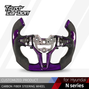 Volante de Fibra de Carbono Personalizado en Color Morado para Hyundai Elantra <span class=keywords><strong>N</strong></span>, I30 <span class=keywords><strong>N</strong></span>, <span class=keywords><strong>I20</strong></span> <span class=keywords><strong>N</strong></span>, Serie <span class=keywords><strong>N</strong></span>, Accesorios Interiores para Auto, Diseño Deportivo - Product Image 2