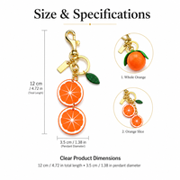 Realistische simulatie oranje fruit tas hanger mandarijn portemonnee charme sleutelhanger handtas accessoire hangende decoratie voor vrouwen cadeau