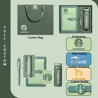 Ensemble cadeau d'entreprise avec logo personnalisé, comprenant un carnet en cuir PU, un stylo et un gobelet isotherme