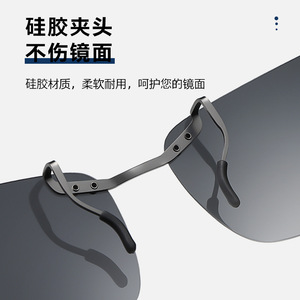 <b>Clip</b>-On Polarized Sunglasses Resin Lens Metal <b>Frame</b> UV400 Protection Anti Glare Unisex Driving Sunshades Type 3 - Product Image 5