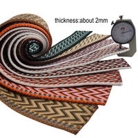 Sangle Jacquard 5cm en Polyester à Blocs de Couleurs, Sangle à Double Flèche pour Sac à Dos, Sangle pour Instrument de Musique, Ceinture de Mode
